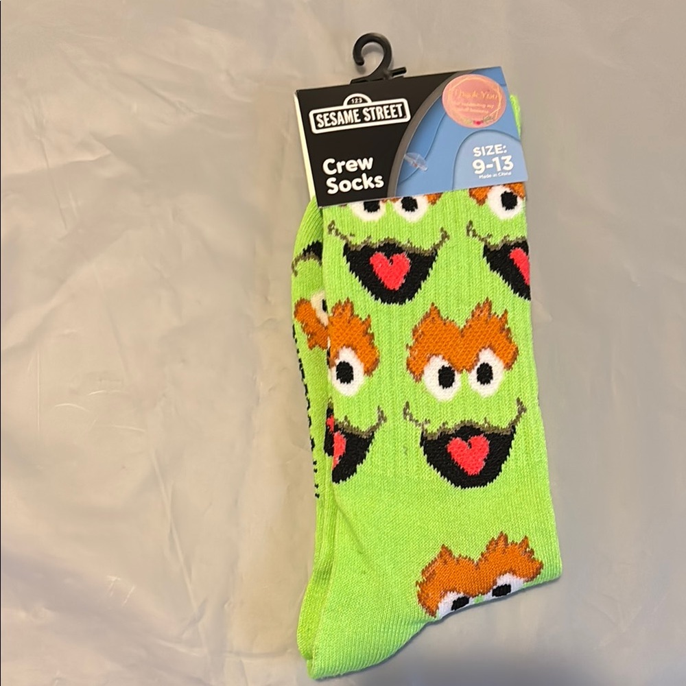 Sesame Street Lime Green Character Socks